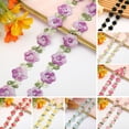 thumbnail image 2 of Visland Flower Lace Trim Ribbon Vibrant Color Widely Used DIY Crafts Embroidered Crochet Lace Trim Fabric Decorations for Sewing, 2 of 8