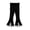 Black, variant on Girls Ribbed Knit Flare Pants Elastic Waist Lace Trim Bootcut Bell Bottom Trousers Casual Stretch Leggings for Little Girls 12-18Months Dark Gray