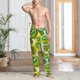 thumbnail image 2 of Fotbe Watercolor Kiwi Fruits Summer Pantalones de Pijama para Hombre, Pantalones de Dormir, Pantalones de Casa con Cintura Ajustable y Bolsillos-3X-Large, 2 of 6