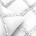 thumbnail image 3 of Luxury Diamond Ruffle Duvet Cover 5 Piece Set with Zipper, 400 Thread Count & 100% Egyptian Cotton, Luxury Design and Quilts Protector with Pillowcases - White Solid, Super King Plus Size., 3 of 5