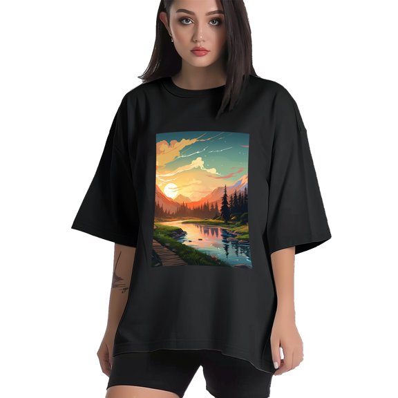Plus Size Shirt for Women Black Tops for Women Oversized Short Sleeves Shirt for Women T Shirt Crewneck Shirt for Women L