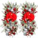 thumbnail image 1 of 2 guirnaldas navideñas con luces LED, guirnaldas navideñas preiluminadas con lazo rojo, guirnaldas de ramas de pino artificiales con piñas y bayas rojas, guirnalda navideña para interiores y exteriore, 1 of 5