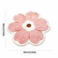 thumbnail image 3 of Linnome Flower Shape Bathroom Floor Mat Soft Highly Absorbent Antiskid Bath Rug Decorative 23.62x23.62 Inch, 3 of 6