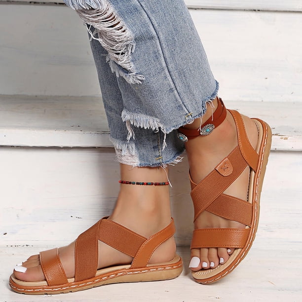 Sandalias de playa con plataforma Sandalias elásticas sin cordones para mujer Wmkox8yii nm4297