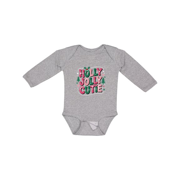 Inktastic Holly Jolly Cutie Girls Long Sleeve Baby Bodysuit