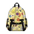 thumbnail image 3 of Football and Basketball Yellow Pattern Cute School Backpack Bag for School with Padded Back and Adjustable Shoulder Straps 15.25"x11.5"x5.25", 3 of 5