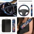 thumbnail image 5 of XYZCANDO Starry Wolf Print Handbrake Cover Car Cushion Cover Steering Wheel Cover Armrest Cover Seat Belt Cover Keychain Fender Cover Lipstick Cover Trash Can Car Coasters Washable, 5 of 7