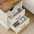 thumbnail image 6 of Hommpa 2 Drawers Farmhouse Nightstand with Charging Station, Rustic Bedside Tbale with Drawers for Bedroom, Vintage End Table with Open Shelf for Living Room, Side Table, White, 6 of 11