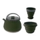 thumbnail image 5 of Hervidor de agua plegable para exteriores, hervidor de agua caliente con mango antiescaldaduras, olla de cocina, hervidor portátil, tetera de silicona verde, 5 of 9
