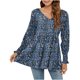 thumbnail image 1 of Camisas Para Mujer de Gran Tamaño de Moda Otoño Invierno Blusa Con Cuello en V Estampado Puff Manga Larga Camiseta Tops Odeerbi ODB133215, 1 of 6