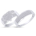 thumbnail image 2 of AFFY White Natural Diamond Heart Trio Wedding Ring Set In 14k White Gold (0.75 Cttw), Ring Size- 12, 2 of 8