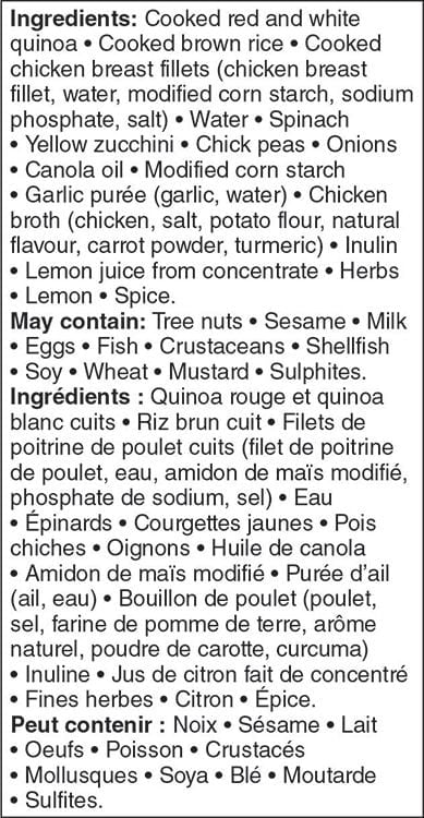 Bol nutritif poulet citron et fines herbes Great Value 300 grammes