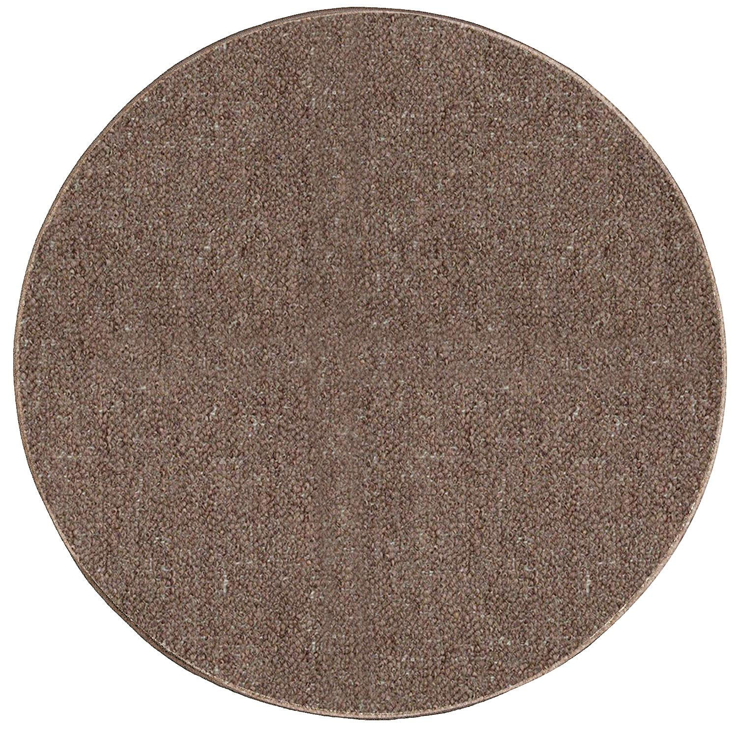 Galaxy Way Solid Color Indoor Outdoor Area Rugs Brown 12' Round