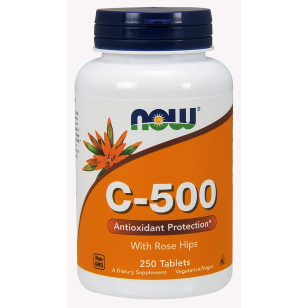 NOW Supplements, Vitamin C500 with Rose Hips, Antioxidant Protection*, 250 Tablets Walmart