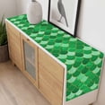 thumbnail image 4 of Green Fish Scale Table Runner - 108 Inch Long, Kitchen Dining Table Runner Dresser Scarves, Modern Geometric Ombre Abstract Moroccan Farmhouse Decor for Coffee Tables Wedding Party Banquet, 4 of 8