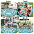 thumbnail image 7 of Aonewoe Round Outdoor Rugs 6Ft Waterproof Patio Plastic Straw Rug Reversible Camping Carpet Indoor Outdoor Area Rug for Patio,Deck,Balcony,Picnic,Beach,Outside, 7 of 7