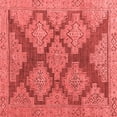 thumbnail image 1 of Ahgly Company Machine Washable Indoor Square Abstract Red Modern Area Rugs, 7' Square, 1 of 4