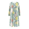 thumbnail image 4 of Vendredi Fou TIMIFIS Robe Maxi pour Femmes d'Automne à la Mode, Manches Longues, Col en V, Décontractée, Ample, Longue, avec Poches, Robe de Retour à la Maison, 4 of 5