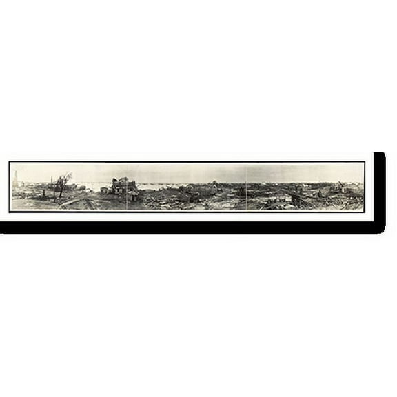 Historic Print, TX Goose Creek Oil Field after cyclone 5-24-19 PHOTO, Width 11" x Length 49"