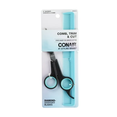 Conair Classic Diamond-Sharpened Shears & Barber Comb Grooming Kit, 2 Piece Set