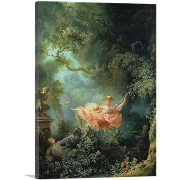 ARTCANVAS The Swing 1767 Canvas Art Print by Jean-Honore Fragonard - Size: 26" x 18" (0.75" Deep)