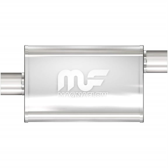 MagnaFlow Performance Exhaust Muffler 11365: 2.25"/2.25" Inlet/Outlet, 4x9x11" Oval, Stainless Steel, Satin Finish