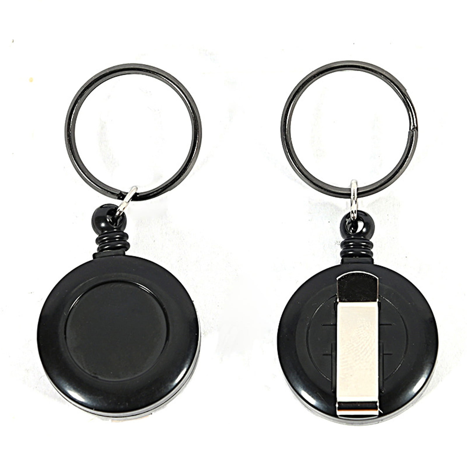 2Pcs Retractable Key Chain Carabiner with Nylon Lanyard Pull Ring Keyring Charm 