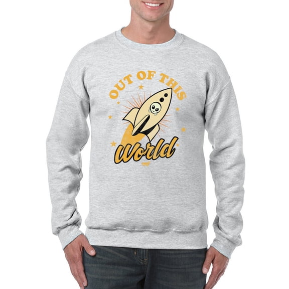 Out of This World - Alien Emoji Rocket Adventure Graphic Men's Sweatshirt