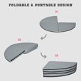 thumbnail image 6 of Resenkos 2" Thick Folding Pole Dance Crash Mat, 5ft Round Lightweight Design for Home - Light Gray, 6 of 7