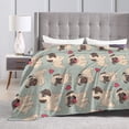 thumbnail image 4 of Cute Pug Blanket Flannel Fleece Throw Blanket Kawaii Stuff for Bed Couch Sofa Chair 80"X60", 4 of 6