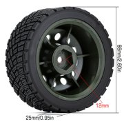 12MM Rubber Hex Tires Wheel Rim Set For Rally 1/10 RC Car HSP RGT LC RACING PTG-2 TT02 Accessories