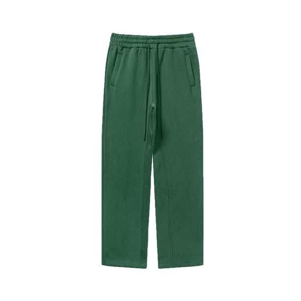 Pantalones largos para hombre, color liso, casuales, de pierna recta, pantalones largos para hombre