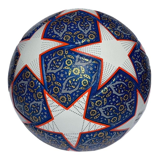 Balón Fútbol Soccer #4 Termosellado PU Resistente Entrenamiento Juego Estrellas Azul Blanco