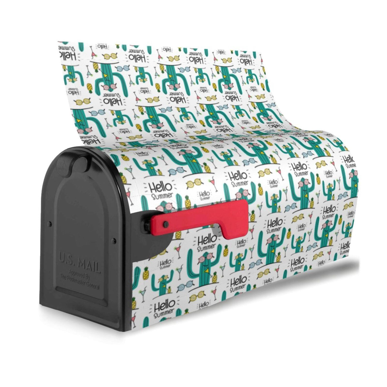 Xecao Hello Summer for Mailbox Cover with Magnetic Strips, Waterproof and Sunscreen, Adds a Decorative Touch to Your Garden Yard.