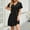 Black, variant on Women's Cotton Nightgown Women Summer Dress V Neck Short Sleeve Loose Knit Pockets Beach Midi Casual Dress, Women Nightgowns & Sleepshirts S