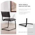 thumbnail image 6 of Mid Century Modern Dining Chairs Set of 2, Leather Kitchen Dining Room Side Chairs Upholstered Armless Accent Chairs with Metal Chrome Legs for Living Room, Bedroom, 6 of 7
