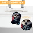 thumbnail image 3 of Cartoon Owl Luggage Tag, Travel Tags, Handbag Tag - Square PU Leather 2 Pack with Privacy Cover and Stainless Steel Ring - Suitable for Travel, Backpack, Handbag [Amazon Approved], 3 of 7