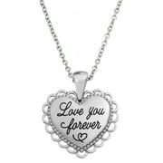 Connections from Hallmark Stainless Steel "I Love You Forever" Heart Pendant, 18"