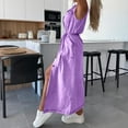 thumbnail image 6 of Ovbmpzd Party Dresses for Women 2026 Maxi Purple Sleeveless Denim Dress Long Dresses Cruise Dresses for Women XXL, 6 of 8