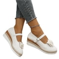 thumbnail image 4 of Norvail Womens Platform Casual Floral Closed Toe Buckle Hollow Out Single Shoes, Comfortable Slip On Spring Summer Walking Flats for Garden Party Travel Daily Wear, 4 of 6