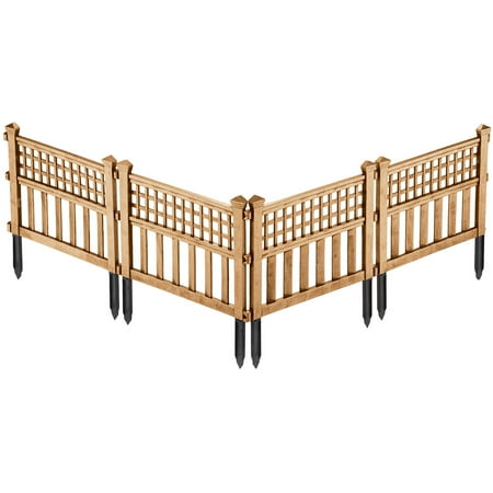 - Bronze Finish Plastic Garden Border Fence Edging Panels, Pack of 4