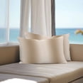thumbnail image 3 of Khaki Ombre Lumbar Pillow Covers 20x12 Inch Set of 2, Farmhouse Beige Gradient Modern Art Waterproof Outdoor Pillow Covers, Decorative Cushion Pillowcases for Couch, Sofa, Bed, Garden, Patio, 3 of 9