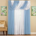 thumbnail image 4 of Collections Etc Scoop Two-Piece Rod Pocket Solid-Colored Sheer Valances for Windows, Decorative Accent and Added Privacy for Any Room in Home, Blue, 4 of 6