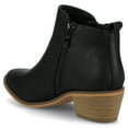 thumbnail image 5 of Journee Womens Rebel Outside Zip Stacked Heel Booties, 5 of 10