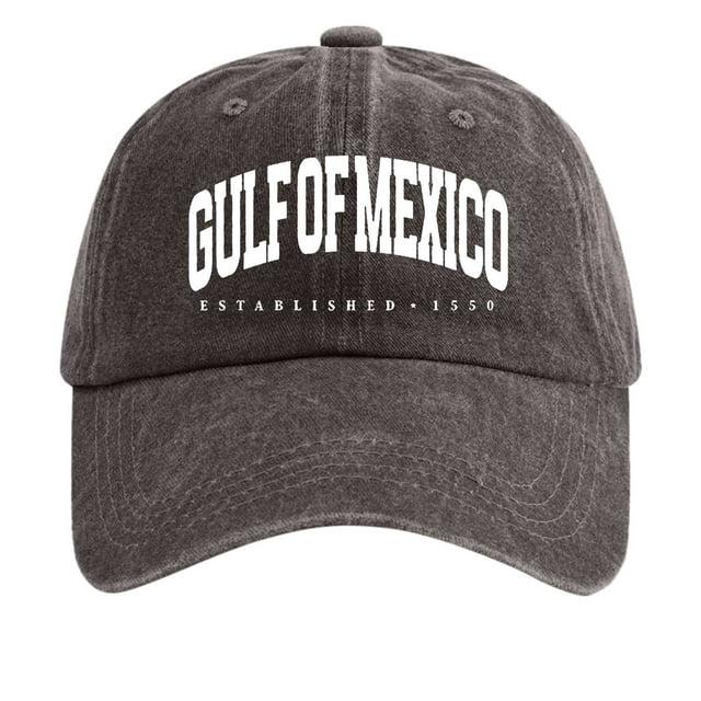 GDREDA Baseball Caps Women's Vintage Washed Denim Printed Baseball Cap,Coffee