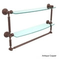 thumbnail image 4 of Waverly Place Collection Two Tiered Glass Shelf with Integrated Towel Bar - Satin Chrome / 24 Inch, 4 of 5