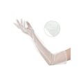 thumbnail image 3 of INSPIRE CHIC Women's Polka Dot Mesh Gloves Lace Tulle Extra Long Evening Glove 1 Pair One Size White, 3 of 6