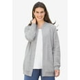 thumbnail image 6 of Woman Within Plus Size Fleece Baseball Jacket Long Oversized Fleece Coat, 6 of 6