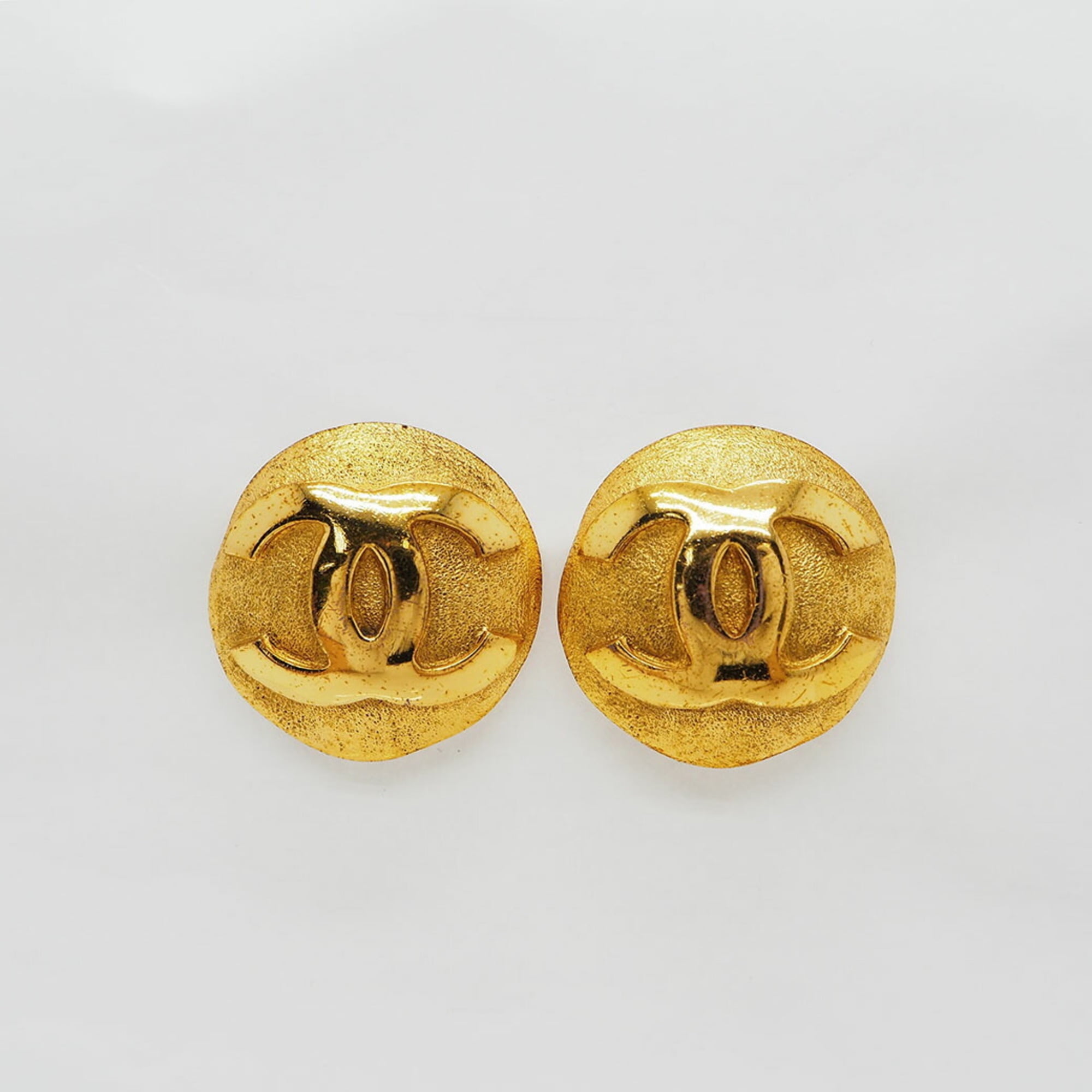 alliance bryder ud Bank Authenticated Used CHANEL 2 9 Coco Earrings Round Big Gold - Walmart.com