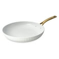 thumbnail image 2 of Thyme & Table 12" Non-Stick Signature Ribbed Fry Pan- White & Gold, 2 of 6